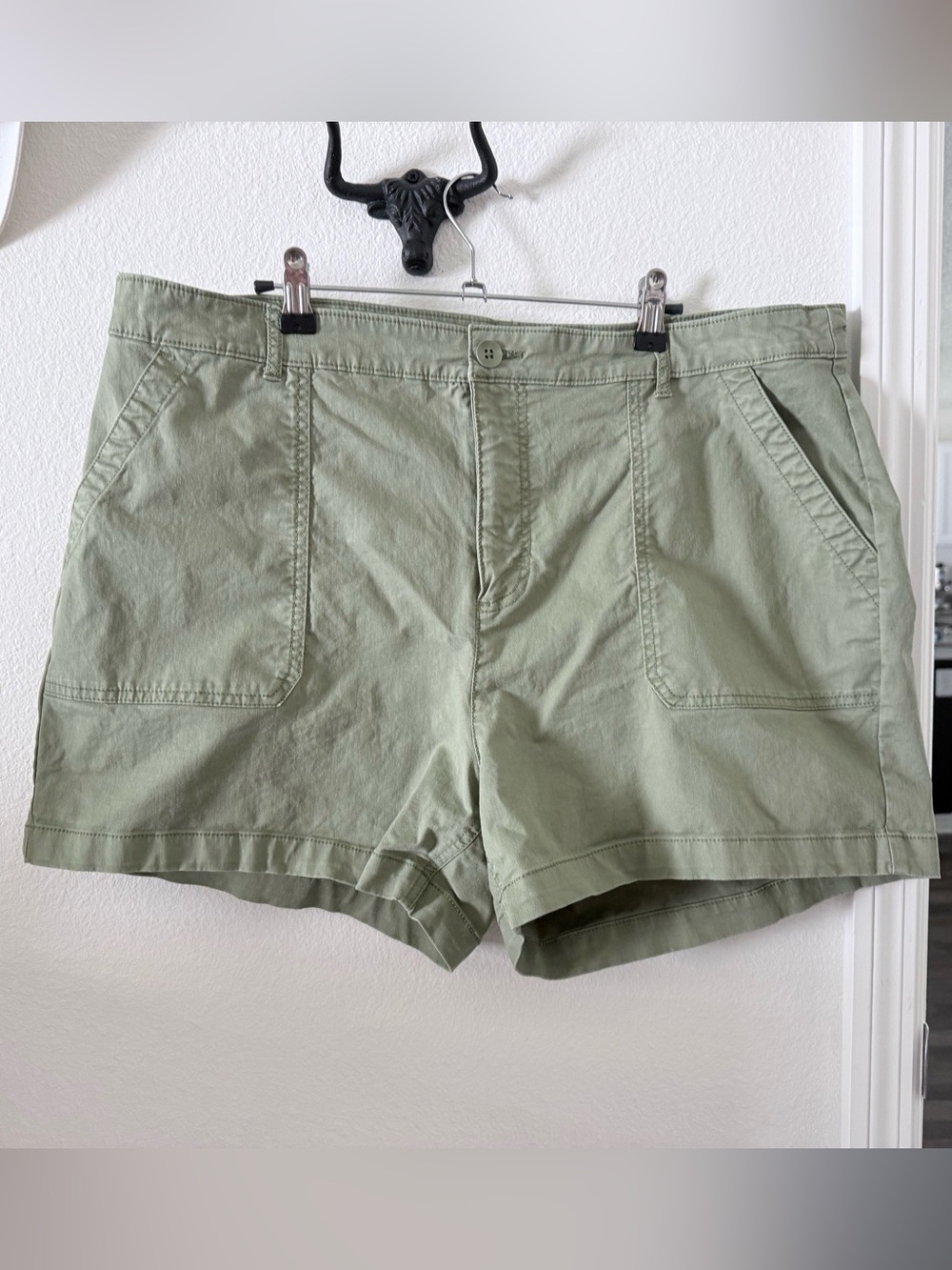 Old Navy Light Olive Utility Cotton Shorts